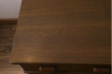 レトロ家具　ナラ材　昭和レトロな雰囲気満載の両袖デスク(机、在宅ワーク、在宅用両袖机、在宅ワーク、在宅用ワークデスク、勉強机)(R-042301)