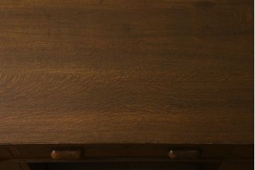 レトロ家具　ナラ材　昭和レトロな雰囲気満載の両袖デスク(机、在宅ワーク、在宅用両袖机、在宅ワーク、在宅用ワークデスク、勉強机)(R-042301)