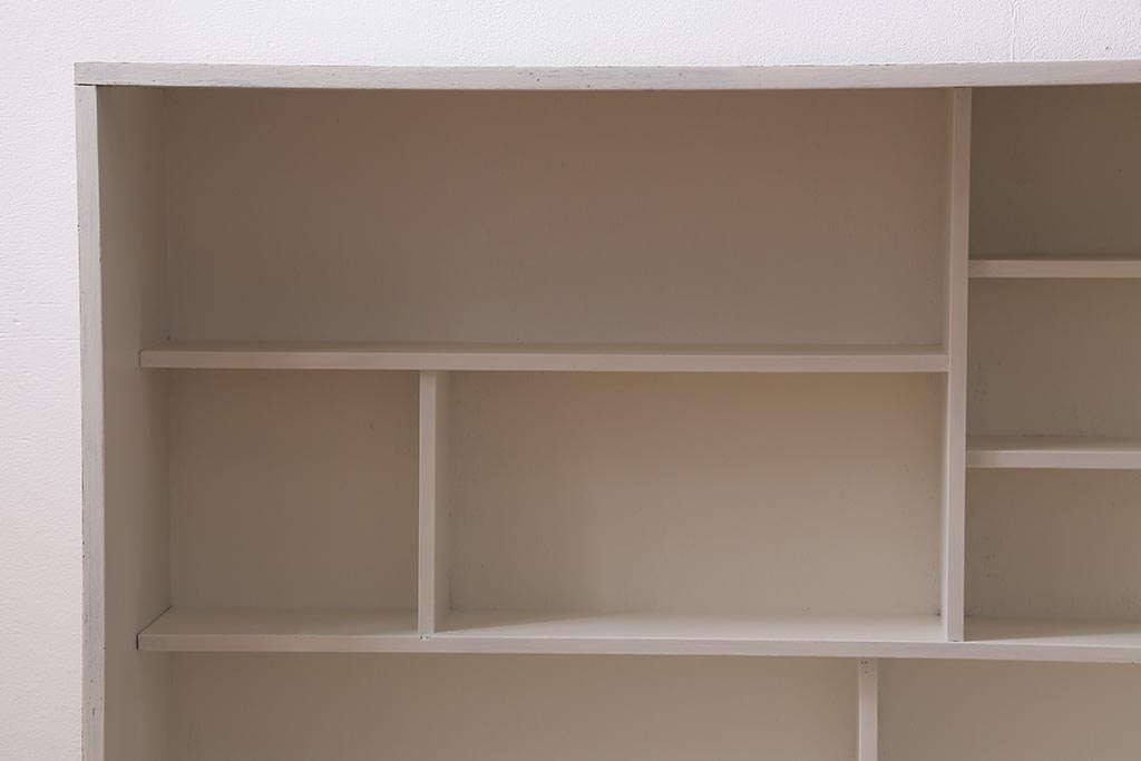 アンティーク家具　和製アンティーク　大正昭和初期　ペイント　ペイントカラーがお洒落な戸棚(収納棚、キャビネット、壁掛け)(R-042305)