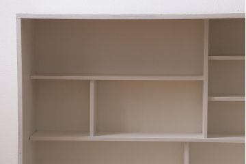 アンティーク家具　和製アンティーク　大正昭和初期　ペイント　ペイントカラーがお洒落な戸棚(収納棚、キャビネット、壁掛け)(R-042305)