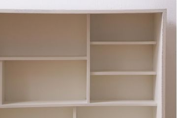 アンティーク家具　和製アンティーク　大正昭和初期　ペイント　ペイントカラーがお洒落な戸棚(収納棚、キャビネット、壁掛け)(R-042305)