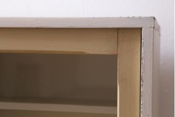 アンティーク家具　和製アンティーク　大正昭和初期　ペイント　ペイントカラーがお洒落な戸棚(収納棚、キャビネット、壁掛け)(R-042305)