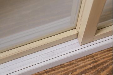 アンティーク家具　和製アンティーク　大正昭和初期　ペイント　ペイントカラーがお洒落な戸棚(収納棚、キャビネット、壁掛け)(R-042305)