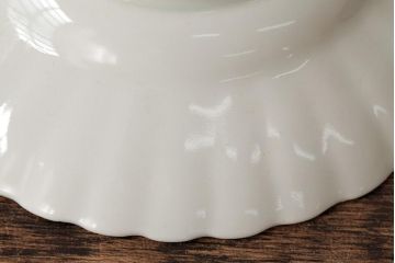 江戸期　古伊万里　白磁染付輪花小皿2枚セット(小鉢、和食器)(R-042313)
