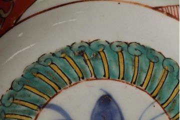 江戸期　古伊万里　色絵染付小皿2枚セット(小鉢、和食器)(R-042314)