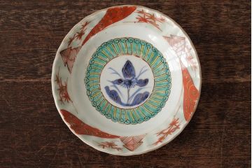 江戸期　古伊万里　色絵染付小皿3枚セット(小鉢、和食器)(R-042316)