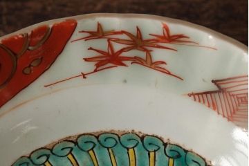 江戸期　古伊万里　色絵染付小皿3枚セット(小鉢、和食器)(R-042316)