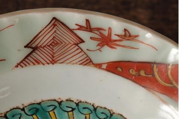 江戸期　古伊万里　色絵染付小皿3枚セット(小鉢、和食器)(R-042316)