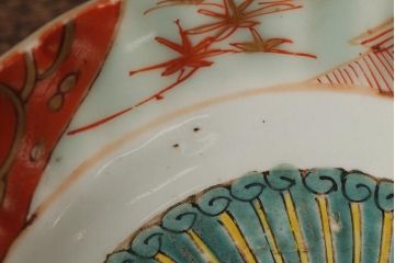 江戸期　古伊万里　色絵染付小皿3枚セット(小鉢、和食器)(R-042316)