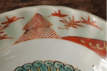 江戸期　古伊万里　色絵染付小皿3枚セット(小鉢、和食器)(R-042317)