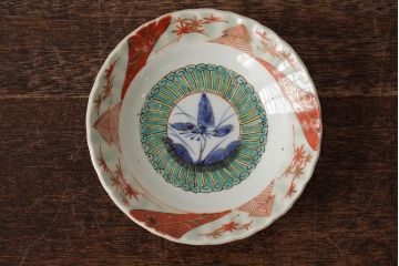 江戸期　古伊万里　色絵染付小皿3枚セット(小鉢、和食器)(R-042317)
