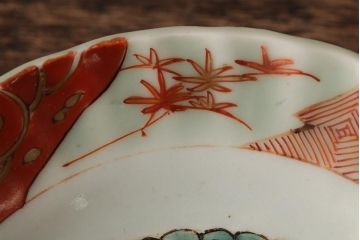 江戸期　古伊万里　色絵染付小皿3枚セット(小鉢、和食器)(R-042317)
