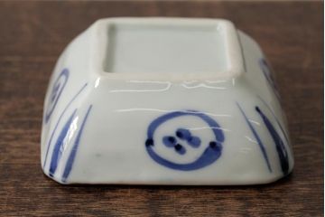 幕末明治期　伊万里焼　染付角皿2枚セット(向付、小鉢、和食器)(R-042319)