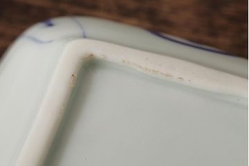 幕末明治期　伊万里焼　染付角皿2枚セット(向付、小鉢、和食器)(R-042320)