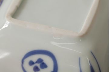 幕末明治期　伊万里焼　染付角皿2枚セット(向付、小鉢、和食器)(R-042320)
