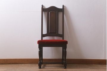 ヴィンテージ家具　北海道民芸家具　HM640　気品漂う佇まいが魅力的なハイバックチェア(椅子、ダイニングチェア、ワークチェア、ビンテージ)(R-042326)