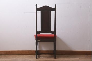 ヴィンテージ家具　北海道民芸家具　HM640　気品漂う佇まいが魅力的なハイバックチェア(椅子、ダイニングチェア、ワークチェア、ビンテージ)(R-042326)