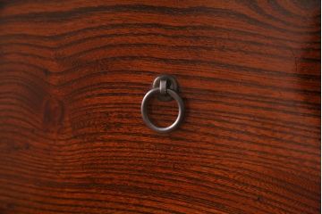 アンティーク家具　明治大正期　前ケヤキ材・共縁　桜丸金具が目を引く上品な佇まいの米沢箪笥(重ね箪笥、衣装箪笥、引き出し)(R-042329)