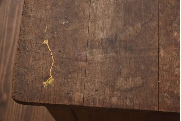 レトロ家具　昭和中期　ナラ材　ナチュラルスタイルにも合う片袖机(ワークデスク、在宅ワーク、在宅用、勉強机)(R-042331)