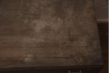 レトロ家具　昭和中期　栗材　ノスタルジックな雰囲気が魅力の片袖机(ワークデスク、在宅ワーク、在宅用、勉強机)(R-042332)