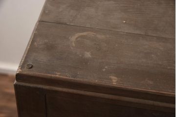 レトロ家具　昭和中期　栗材　ノスタルジックな雰囲気が魅力の片袖机(ワークデスク、在宅ワーク、在宅用、勉強机)(R-042332)