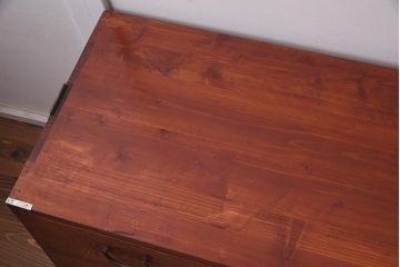 ヴィンテージ家具　和製アンティーク　前面ケヤキ材　流れるような杢目が美しい重ね箪笥(衣装箪笥、引き出し、ビンテージ)(R-042335)