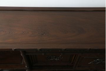 ビンテージ家具　花梨(カリン)材　竹のような意匠が印象的な飾り棚(飾棚、茶棚)(R-042340)