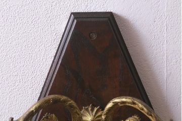 アンティーク雑貨　真鍮　ブラケットライトをリメイクした壁掛けキャンドルホルダー(ろうそく立て、燭台、キャンドルスタンド)(R-042348)