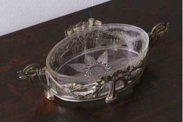 アンティーク雑貨　フランスアンティーク　ルイ16世様式　装飾がクラシカルなジャルディニエール(テーブルウェア、フラワーポット)(R-042354)