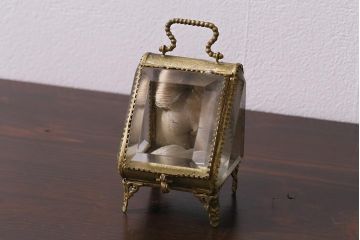アンティーク雑貨　フランスアンティーク　ディスプレイに高級感をプラスするジュエリーケース(ディスプレイケース、懐中時計入れ)(R-042356)