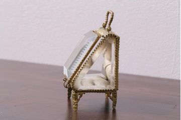 アンティーク雑貨　フランスアンティーク　ディスプレイに高級感をプラスするジュエリーケース(ディスプレイケース、懐中時計入れ)(R-042356)