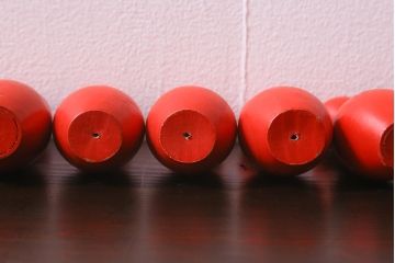 レトロ雑貨　昭和レトロ　キンキン堂　木製ボーリングセット(三越)(R-042358)