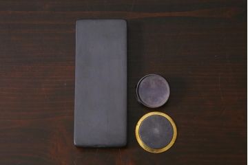 平安象彦　共箱　垣菊蒔絵　硯箱(木製漆器)(R-042359)