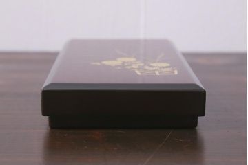 平安象彦　共箱　垣菊蒔絵　硯箱(木製漆器)(R-042359)