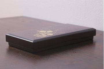 平安象彦　共箱　垣菊蒔絵　硯箱(木製漆器)(R-042359)