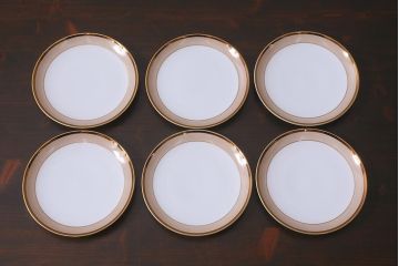 昭和レトロ　未使用　サンゴートーキ(三郷陶器)　陶器カップ&ソーサー6客(R-042360)