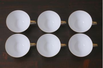 昭和レトロ　未使用　サンゴートーキ(三郷陶器)　陶器カップ&ソーサー6客(R-042360)