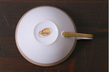 昭和レトロ　未使用　サンゴートーキ(三郷陶器)　陶器カップ&ソーサー6客(R-042360)