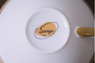 昭和レトロ　未使用　サンゴートーキ(三郷陶器)　陶器カップ&ソーサー6客(R-042360)