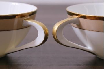 昭和レトロ　未使用　サンゴートーキ(三郷陶器)　陶器カップ&ソーサー6客(R-042360)