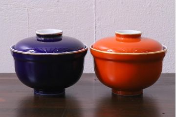 深川製磁　未使用品　松に初雪　組蓋向付(茶碗)(R-042361)