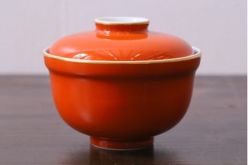 深川製磁　未使用品　松に初雪　組蓋向付(茶碗)(R-042361)