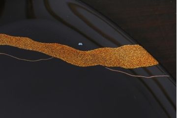 未使用　輪島塗　霞蒔絵銘々皿5客(木製漆器)(R-042362)