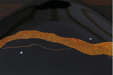 未使用　輪島塗　霞蒔絵銘々皿5客(木製漆器)(R-042362)