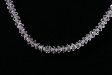 ヴィンテージアクセサリー　K18(18金)　透明な輝きを放つビンテージクリスタルネックレス(R-042368)