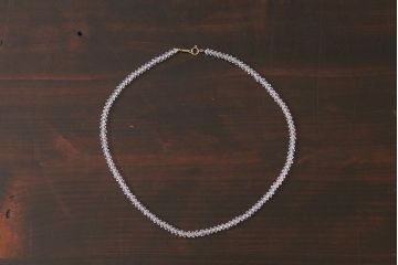 ヴィンテージアクセサリー　K18(18金)　透明な輝きを放つビンテージクリスタルネックレス(R-042368)
