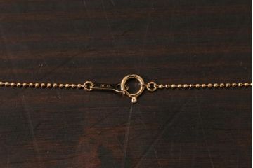 ヴィンテージアクセサリー　K18(18金)　多面カットを施したパーツが美しいビンテージネックレス　重さ約3.47g(R-042369)