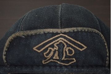 アンティーク雑貨　明治〜大正　古い火消し頭巾(刺子、木綿、藍染、古布)(R-042401)