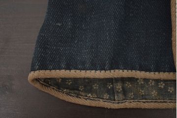 アンティーク雑貨　明治〜大正　古い火消し頭巾(刺子、木綿、藍染、古布)(R-042401)