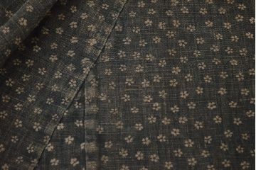 アンティーク雑貨　明治〜大正　古い火消し頭巾(刺子、木綿、藍染、古布)(R-042401)